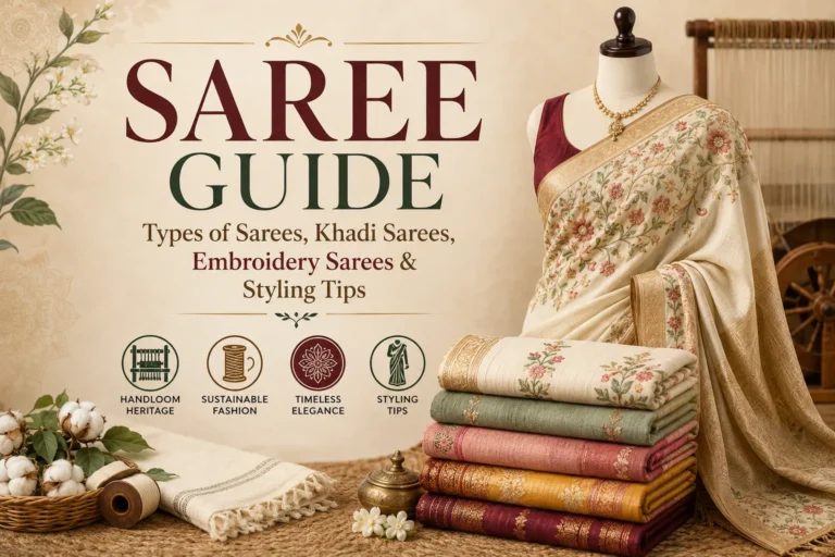 Saree Guide: Types of Sarees, Khadi Sarees, Embroidery Sarees & Styling Tips