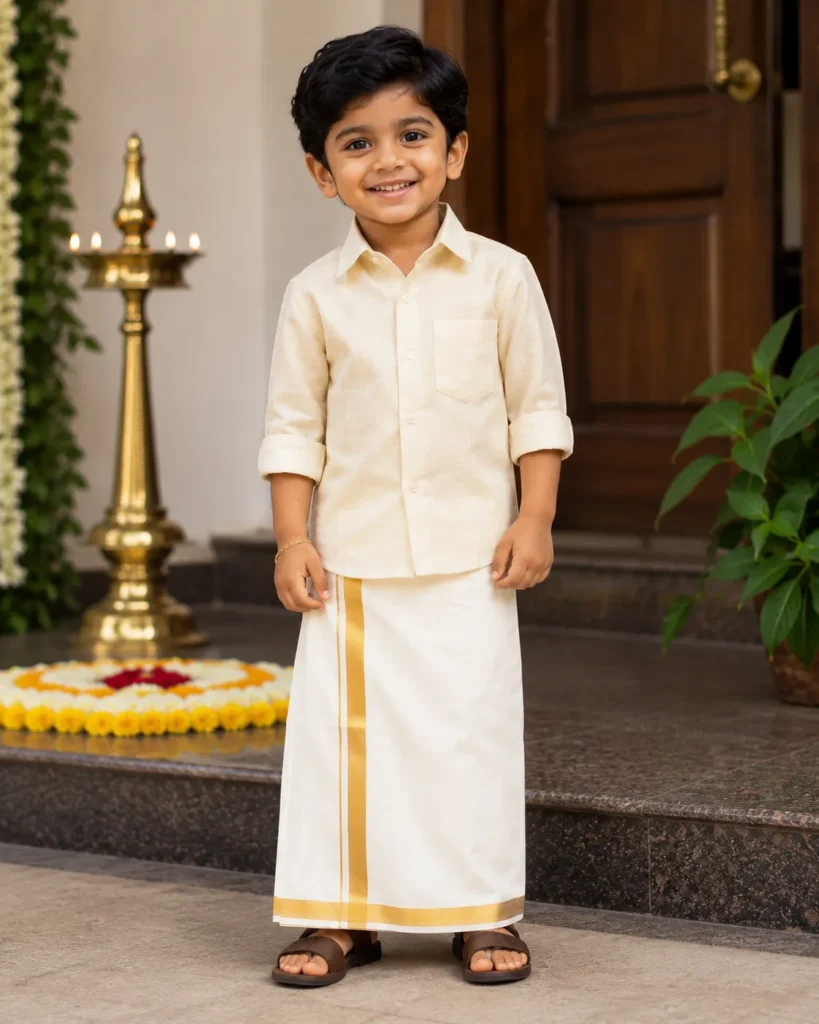 onam mundu shirt for kids